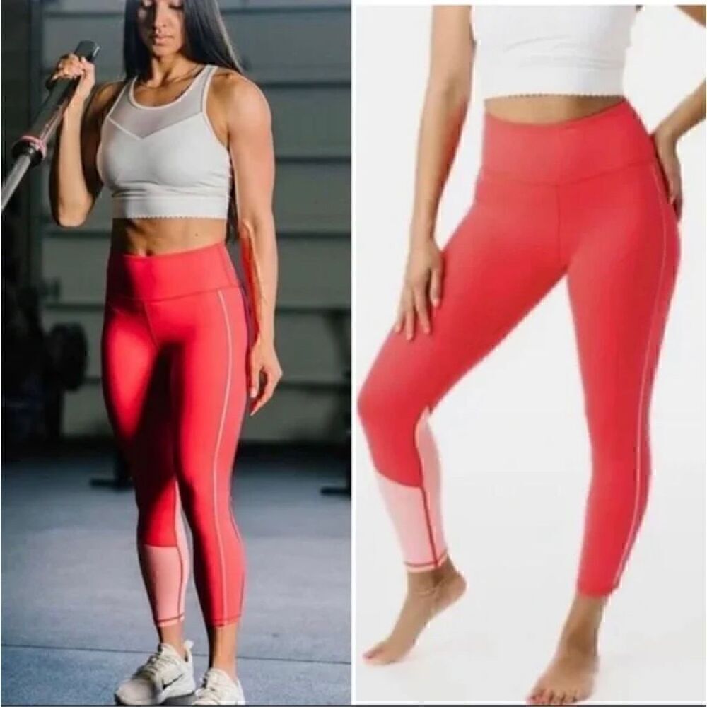ZYIA Active Leggings Size 20 Popsicle Pink Reflective Stripe Light n Tight